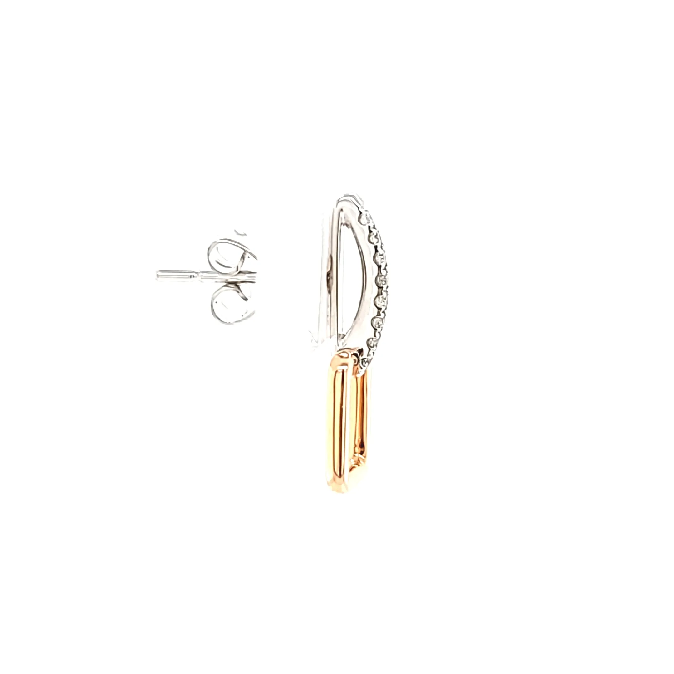 14k Rose Gold Negative Space Diamond Dangle Earrings (I6523)