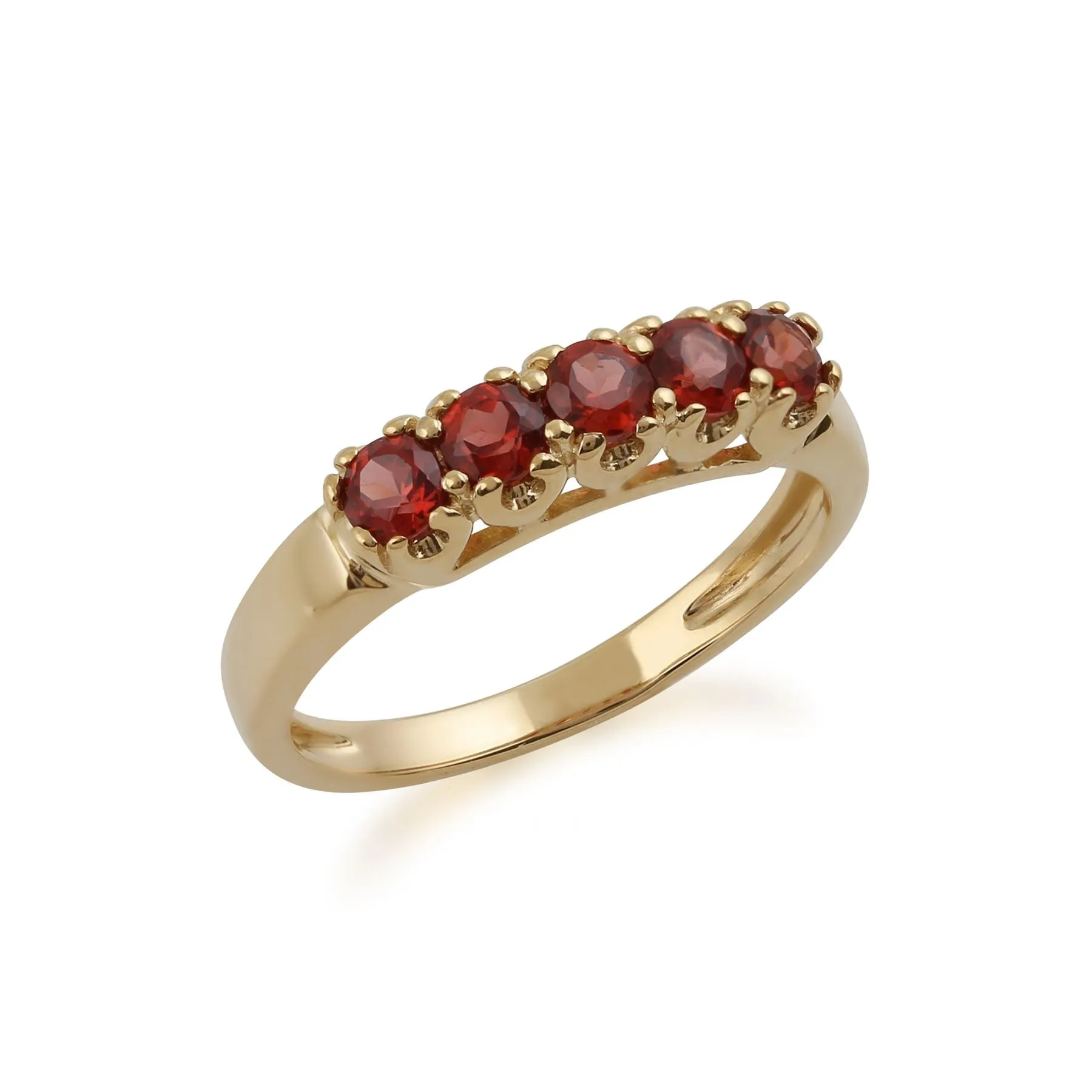 Gelb 9ct Gold 0,63ct Natur Granat Classic Stone Ring
