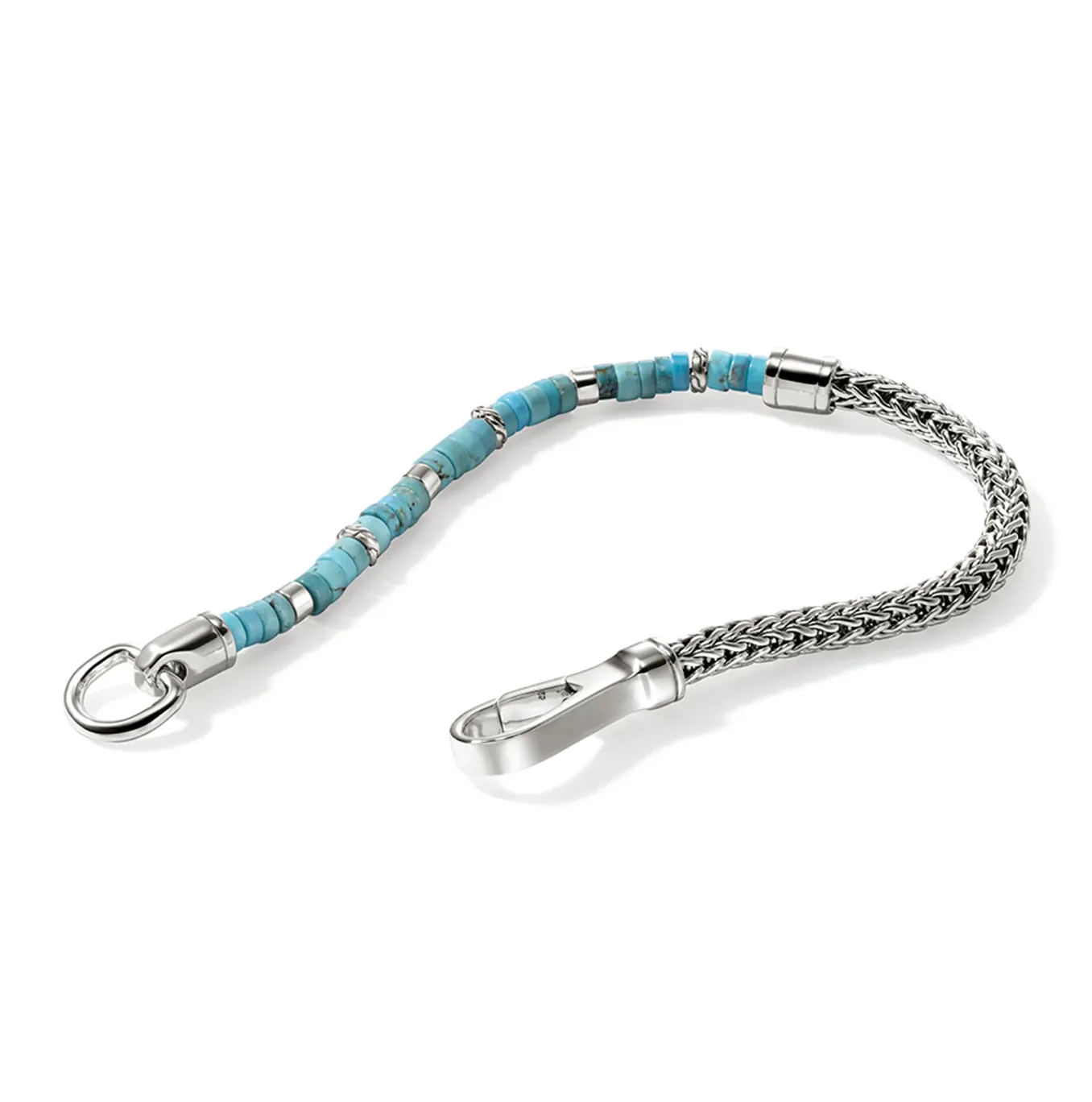 John Hardy Heishi Sterling Silver Treated Turquoise Bracelet