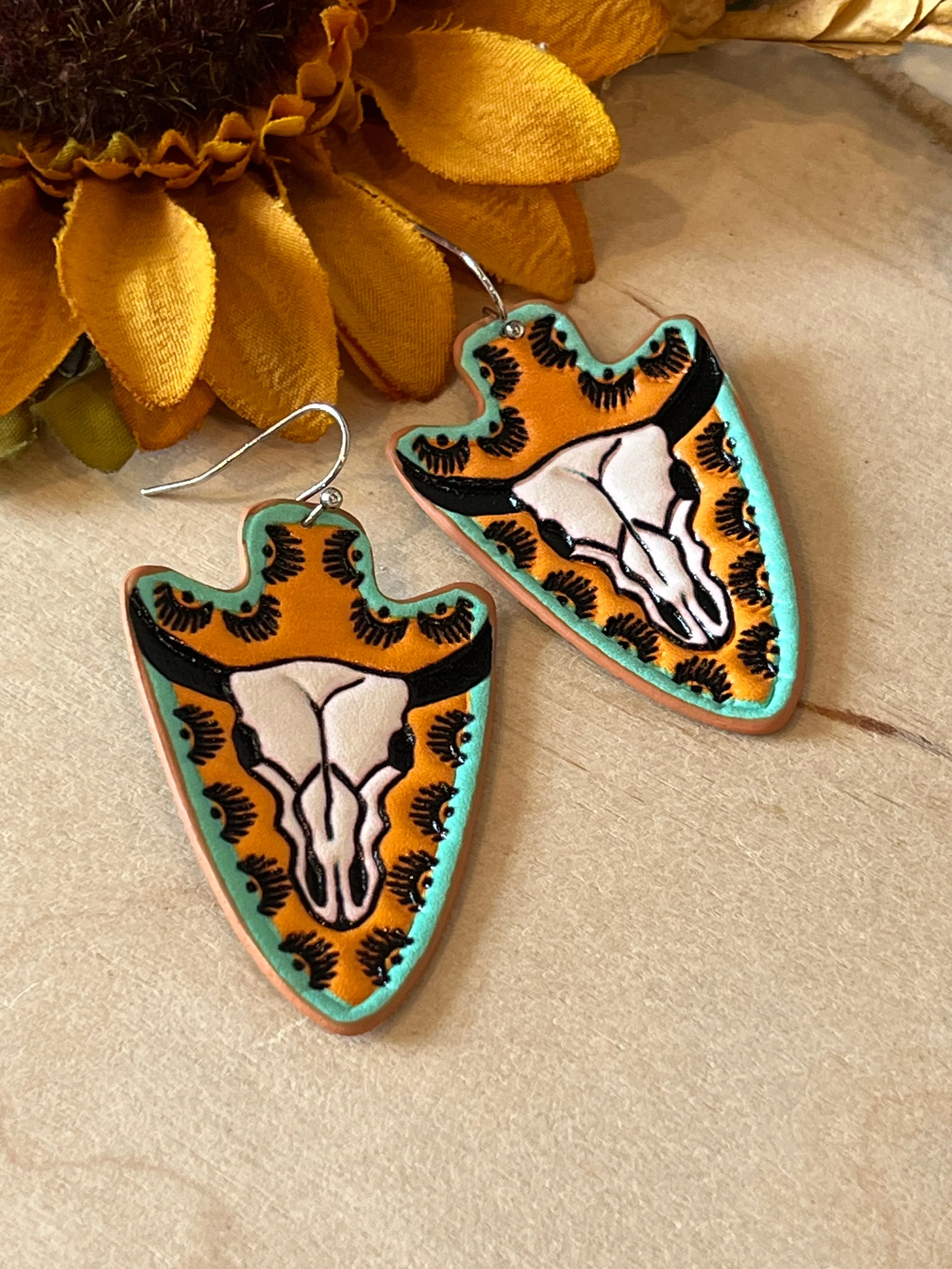 Steer Arrowhead Earrings