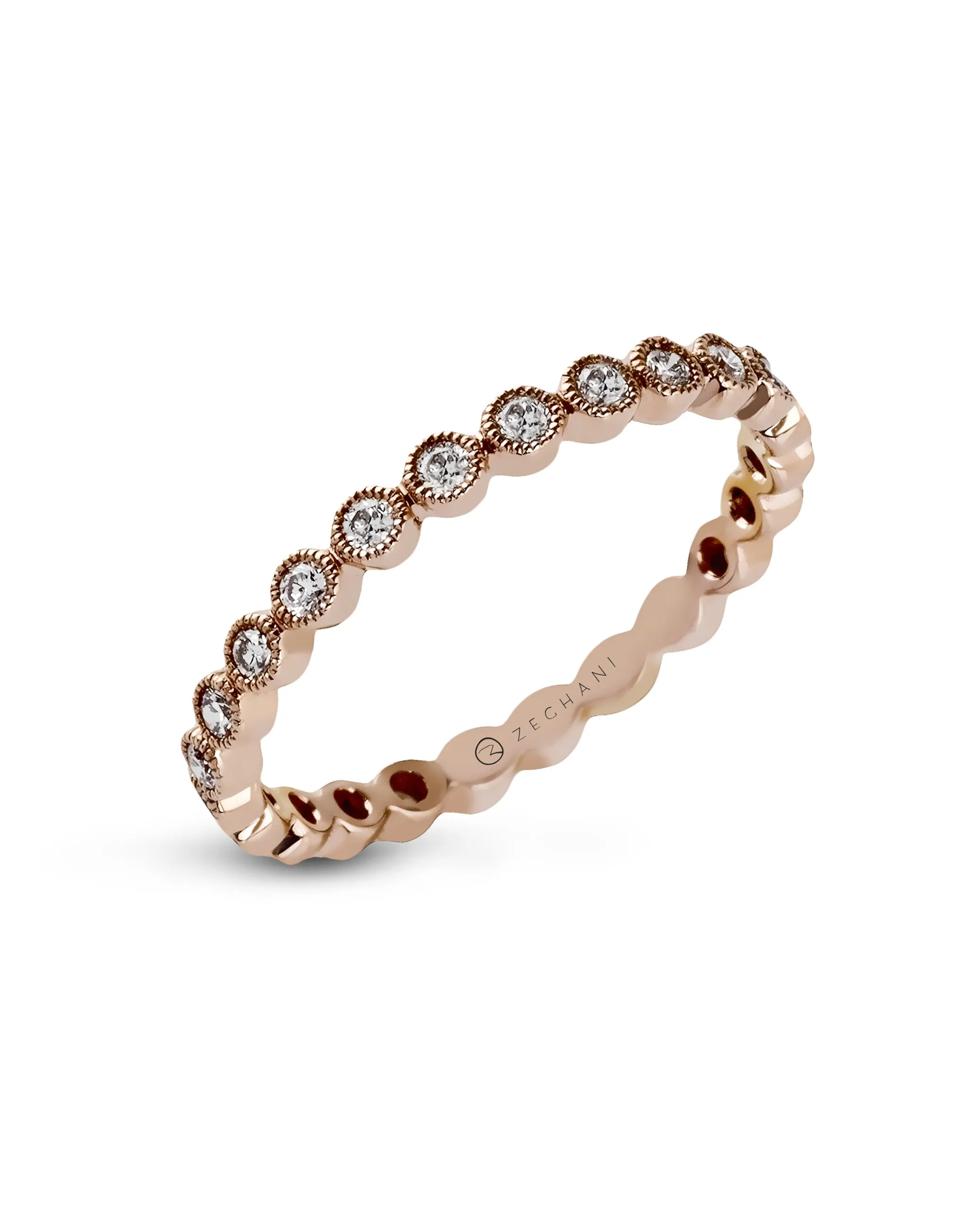 Zeghani ZR219-R Rose Gold Stackable Eternity Ring